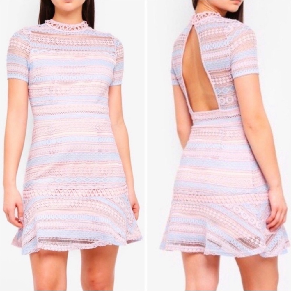 Foxiedox Pastel Striped Backless Dress